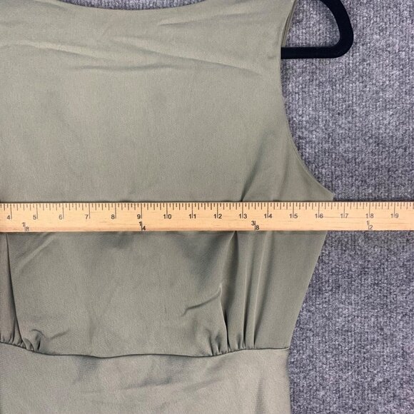 BHLDN Beckett Green Sage Sleeveless Maxi Dress Satin Gown Size 4 - Picture 9 of 12